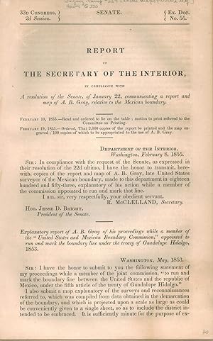 Report To The Secretary Of The Interior, In Compliance With A Resolution Of The Senate, Of Januar...