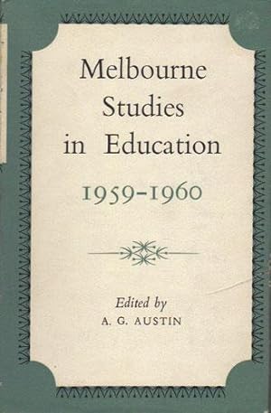 Seller image for MELBOURNE STUDIES IN EDUCATION 1959-1960. for sale by Black Stump Books And Collectables