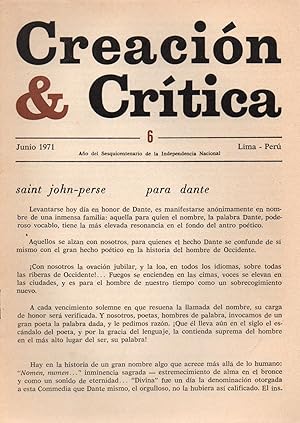 Imagen del vendedor de Creacion & Critica-revista-N6 a la venta por JP Livres