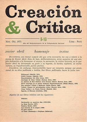 Imagen del vendedor de Creacion & Critica-revista-N9-10 a la venta por JP Livres