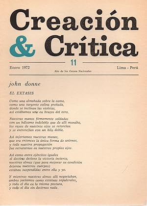 Imagen del vendedor de Creacion & Critica-revista-N11 a la venta por JP Livres