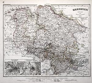 Bild des Verkufers fr Stahlstich- Karte, n. Radefeld aus Meyer's Grosser Handatlas., "Hannover .". zum Verkauf von Antiquariat Clemens Paulusch GmbH