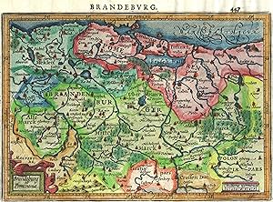 Bild des Verkufers fr Kupferstich- Karte, n. Mercator b. Hondius, "Brandeburg et Pomerania". zum Verkauf von Antiquariat Clemens Paulusch GmbH