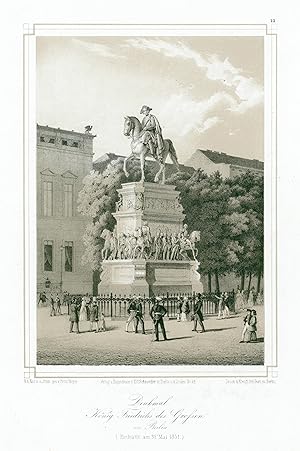 Bild des Verkufers fr Denkmal Knig Friedrich des Groen in Berlin ( Enthllt am 31. Mai 1851). zum Verkauf von Antiquariat Clemens Paulusch GmbH