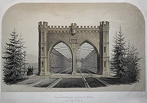 Kinzigbrücke, "Eiserne Gitterbrücke über die Kinzig bei Offenburg . erbaut von Carl Ruppert 1853".