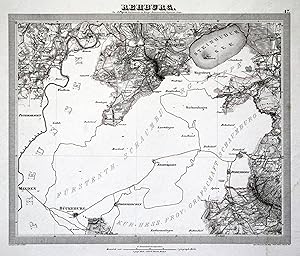 Kupferstich- Karte, n. A. Papen v. H. Wolff, Schrift von Wilh. Brose, "Rehburg".