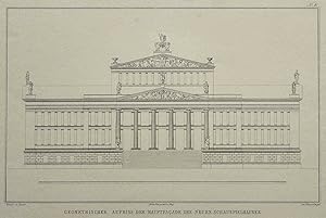 Bild des Verkufers fr Geometrischer Aufriss der Hauptfacade des neuen Schauspielhauses. zum Verkauf von Antiquariat Clemens Paulusch GmbH