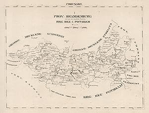 Bild des Verkufers fr Lithografie- Karte, aus Schliebens Atlas von Europa, "Prov. Brandenburg und zwar der nrdliche Theil des Reg. Bez. 1. Potsdam". zum Verkauf von Antiquariat Clemens Paulusch GmbH