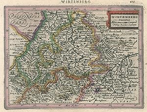 Bild des Verkufers fr Kupferstich- Karte, n. Kaerius b. Janssonius, "Wirtemberg Ducatus". zum Verkauf von Antiquariat Clemens Paulusch GmbH