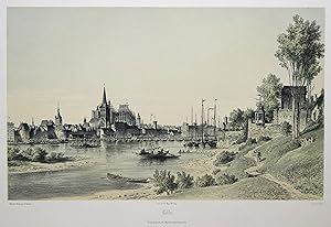 Bild des Verkufers fr Gesamtansicht, ber de b Rhein, "Cln". zum Verkauf von Antiquariat Clemens Paulusch GmbH