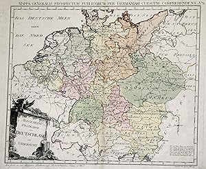 Bild des Verkufers fr Kupferstich- Karte, v. Ignaz Albrecht bei Reilly, "Mappa Generalis Prospectum Publicorum Per Germanium Cursum Comprehendens. No. 2. - Allgemeine Postkarte von Deutschland zur bersicht.". zum Verkauf von Antiquariat Clemens Paulusch GmbH