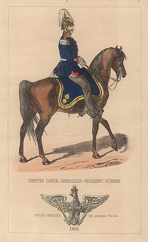 Bild des Verkufers fr Viertes Garde-Grenadier-Regiment Knigin. Stabs-Offizier zur groen Parade. 1862. zum Verkauf von Antiquariat Clemens Paulusch GmbH
