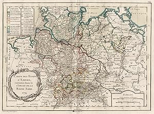 Kupferstich- Karte, von Desbruslins fils, "Carte des etats . cercle de la Basse Saxe,1774".