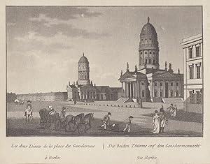 Bild des Verkufers fr Les deux Domes de la place des Gensdarmes  Berlin. Die beiden Thrme auf dem Gendarmenmarkt zu Berlin". zum Verkauf von Antiquariat Clemens Paulusch GmbH