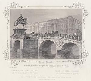 Bild des Verkufers fr Ansicht v. d. Burgstrae, "Lange Brcke mit der Bildsule des groen Kurfrsten in Berlin". zum Verkauf von Antiquariat Clemens Paulusch GmbH