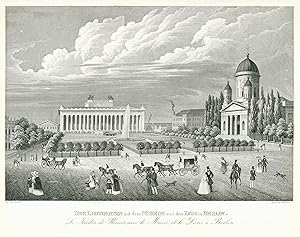 Bild des Verkufers fr Der Lustgarten mit dem Museum und dem Dom in Berlin. Le Jardin . zum Verkauf von Antiquariat Clemens Paulusch GmbH