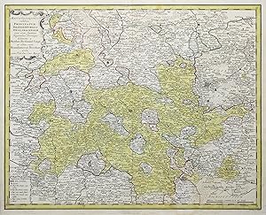 Bild des Verkufers fr Kupferstich- Karte, v. D.A. Hauer n. M.F. Cnopf b. ( Homann Erben ), "Mappa Geographica exhibens Principatvm Brandenbvrgico Onolsbacensem .". zum Verkauf von Antiquariat Clemens Paulusch GmbH