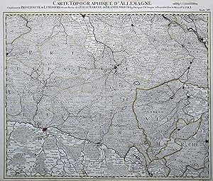 Kupferstich- Karte, v. Berndt b. I. W. Iaeger, "Carte Topographique d'Allemagne Conténant le Prin...