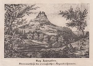 Bild des Verkufers fr Schloansicht: "Burg Hohenzollern, Stammschlo des preussischen Regentenhauses". zum Verkauf von Antiquariat Clemens Paulusch GmbH