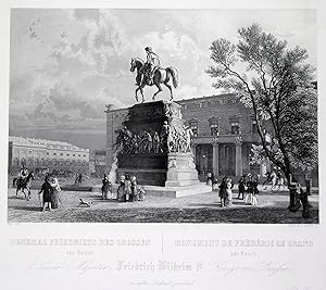 Bild des Verkufers fr Denkmal Friedrichs des Grossen von Rauch. - Monument de . zum Verkauf von Antiquariat Clemens Paulusch GmbH