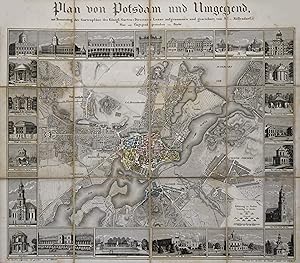 Stadtplan, "Plan von Potsdam und Umgebung, mit Benutzung der Gartenpläne des Königl. Garten - Dir...