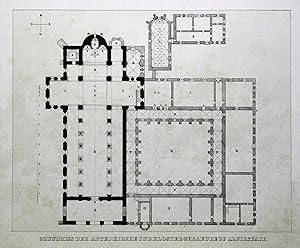 Bild des Verkufers fr Teilansicht, "Grundriss der der Abtei-Kirche und Kloster-Gebude zu Alpirsbach". zum Verkauf von Antiquariat Clemens Paulusch GmbH