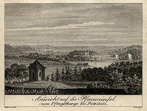 Bild des Verkufers fr Aussicht auf die Pfaueninsel vom Pfingstberge bei Potsdam. zum Verkauf von Antiquariat Clemens Paulusch GmbH