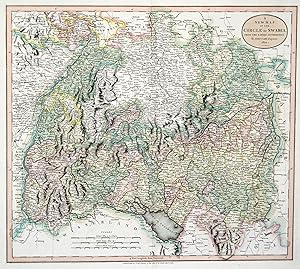 Bild des Verkufers fr Kupferstich- Karte, v. John Cary, "A new map of the Circle of Swabia, .". zum Verkauf von Antiquariat Clemens Paulusch GmbH