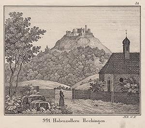 Bild des Verkufers fr Blick von Hechingen zum Schlo Hohenzollern. zum Verkauf von Antiquariat Clemens Paulusch GmbH