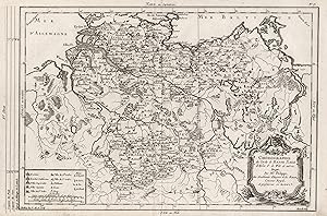 Kupferstich- Karte, v. Moithey u. Herault b. Philippe de Pretot, "Chorographie du Cercle de Basse...