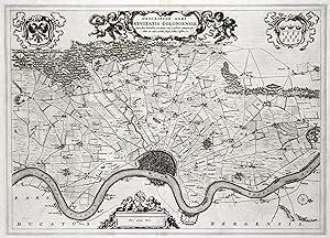 Kupferstich- Karte, aus dem Atlas Major bei Blaeu, "Descriptio agri Civitatis Coloniensis. .