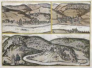 Bild des Verkufers fr 3 Gesamtansichten auf 1 Blatt, "Cell im Ham", "Berncastel" und "Ober Manderscheidt Nider Manderscheidt". zum Verkauf von Antiquariat Clemens Paulusch GmbH