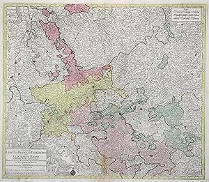 Bild des Verkufers fr Kupferstich- Karte, b. T.C. Lotter, "Synopsis Circuli Rhenani Inferioris sive Electoratum Rheni, .". zum Verkauf von Antiquariat Clemens Paulusch GmbH