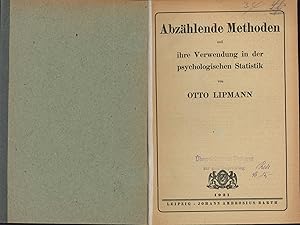 Bild des Verkufers fr Abzhlende Methoden und ihre Verwendung in der psychologischen Statistik" zum Verkauf von Antiquariat Kastanienhof