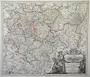 Kupferstich- Karte, b. J. B. Homann, "Tabula Geographica in qua . Principatvs Gotha, Cobvrg et Al...