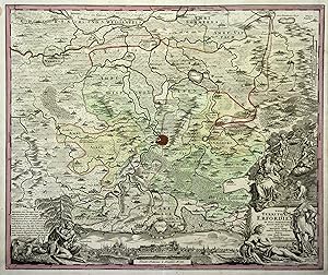 Kupferstich- Karte, b. J. B. Homann ( revidiert v. F. Zollmann 1717 ), "Nova Territorii Erfordien...