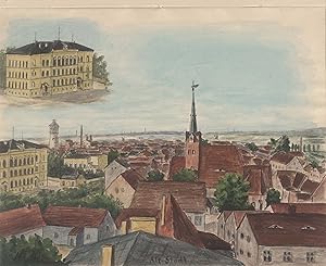 Bild des Verkufers fr Teilansicht,, Blick von einer Anhhe aus, "Alt Stadt". zum Verkauf von Antiquariat Clemens Paulusch GmbH