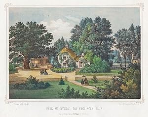 Bild des Verkufers fr Parkansicht, "Park zu Muskau. Das englische Haus". zum Verkauf von Antiquariat Clemens Paulusch GmbH