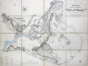 Bild des Verkufers fr Parkplan, "Karte von dem frstlichen Park zu Muskau wie er jetzt teils ist, theils werden soll. Flcheninhalt 3508 Magd. Morgen". zum Verkauf von Antiquariat Clemens Paulusch GmbH