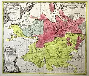 Bild des Verkufers fr Kupferstich- Karte, v. u. b. T.C. Lotter, "Descriptio Geographica Praefecturarum Doelitsch, Bitterfeld, Zoerbig". zum Verkauf von Antiquariat Clemens Paulusch GmbH