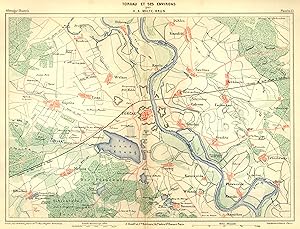 Bild des Verkufers fr Lithografie- Karte, ( in Farblitho. ), b. Malte-Brun, "Torgau Et Ses Environs". zum Verkauf von Antiquariat Clemens Paulusch GmbH