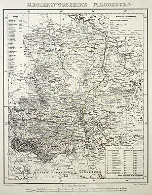 Bild des Verkufers fr Lithografie- Karte, n. Handtke b. Flemming in Glogau, "Regierungsbezirk Magdeburg". zum Verkauf von Antiquariat Clemens Paulusch GmbH