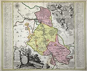 Imagen del vendedor de Kupferstich- Karte, v. P. Schenk, "Accurate Geographische Delineation des Stiffts Ambt Wurtzen, nebst den Aemtern Eilenburg und Dben .". a la venta por Antiquariat Clemens Paulusch GmbH