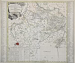 Kupferstich- Karte, b. Petrus Schenk, "Accurate Geogr. Delineation des zu dem Thüringischen Creis...