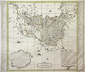 Kupferstich- Karte, b. Petrus Schenk, "Accurate Geogr. Delineation der Gefürsteten Graffschafft H...