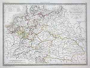 Seller image for Carte de l'Allemagne par Cercles" - Deutschland Allemagne Germany Deutsches Reich France Frankreich map Karte carte for sale by Antiquariat Steffen Vlkel GmbH