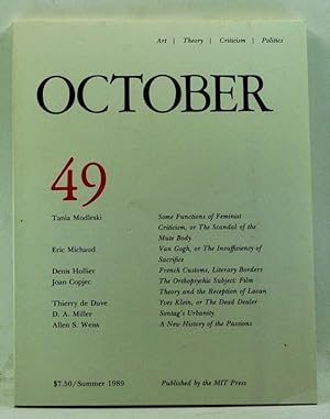 Imagen del vendedor de October 49: Art, Theory, Criticism, Politics (Summer 1989) a la venta por Cat's Cradle Books
