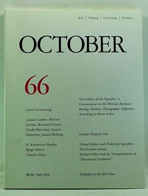 Seller image for October 66: Art, Theory, Criticism, Politics (Fall 1993) for sale by Cat's Cradle Books