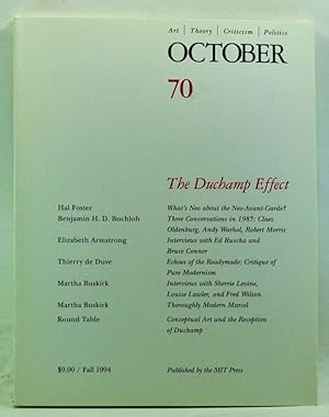 Imagen del vendedor de October 70: Art, Theory, Criticism, Politics (Fall 1994). The Duchamp Effect a la venta por Cat's Cradle Books
