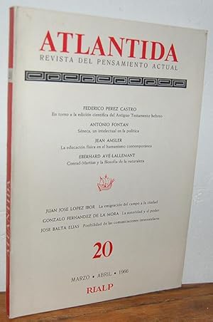 Image du vendeur pour ATLNTIDA. Revista del pensamiento actual. Vol. IV. Nm. 20. Marzo-Abril 1966 mis en vente par EL RINCN ESCRITO